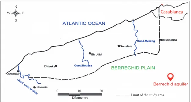 Figure 7: Location of the Chaouia coastal aquifer [20].