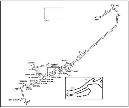 Figure 4.1 Plan de la mine au niveau 90m à la cité de l'Or 