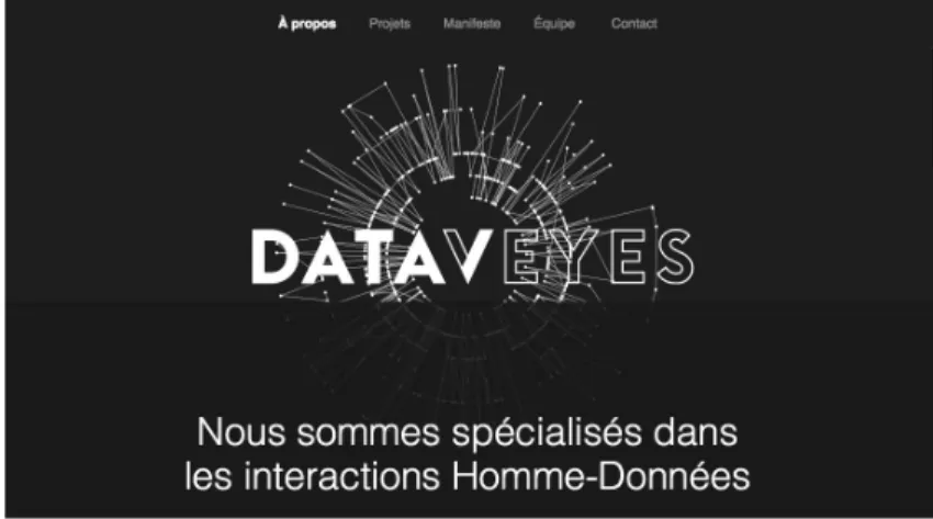 Fig. 1 : Introduction, Agence Dataveyes, http://dataveyes.com/#!/fr. Consulté le  26 octobre 2016