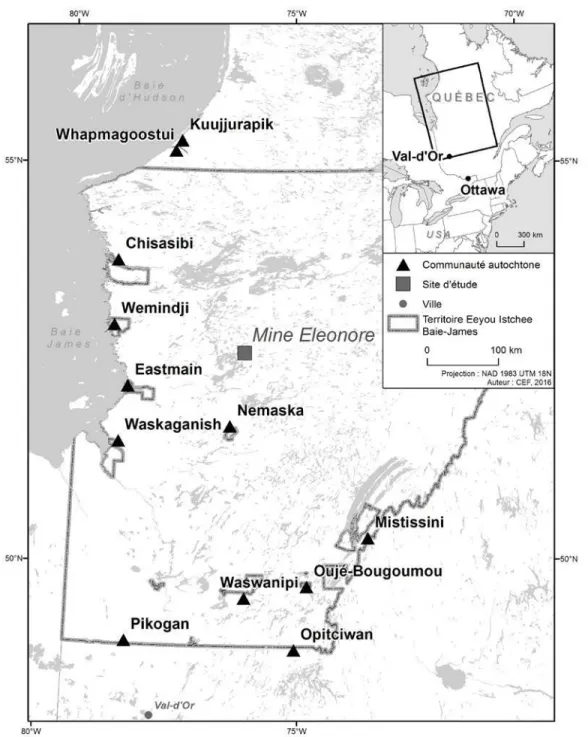 Figure 2.2 Localisation de la mine Éléonore 