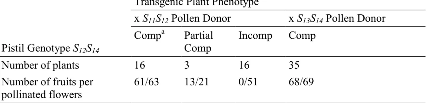 Table II.I : Phenotypes of transgenic R115G plants. 