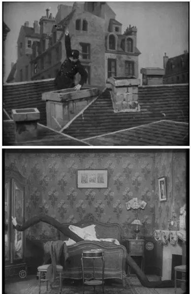 Fig. 3 &amp; 4. L’agent a le bras long, Romeo Bosetti, Gaumont, 1909. 