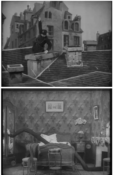 Fig. 3 &amp; 4. L’agent a le bras long, Romeo Bosetti, Gaumont, 1909. 