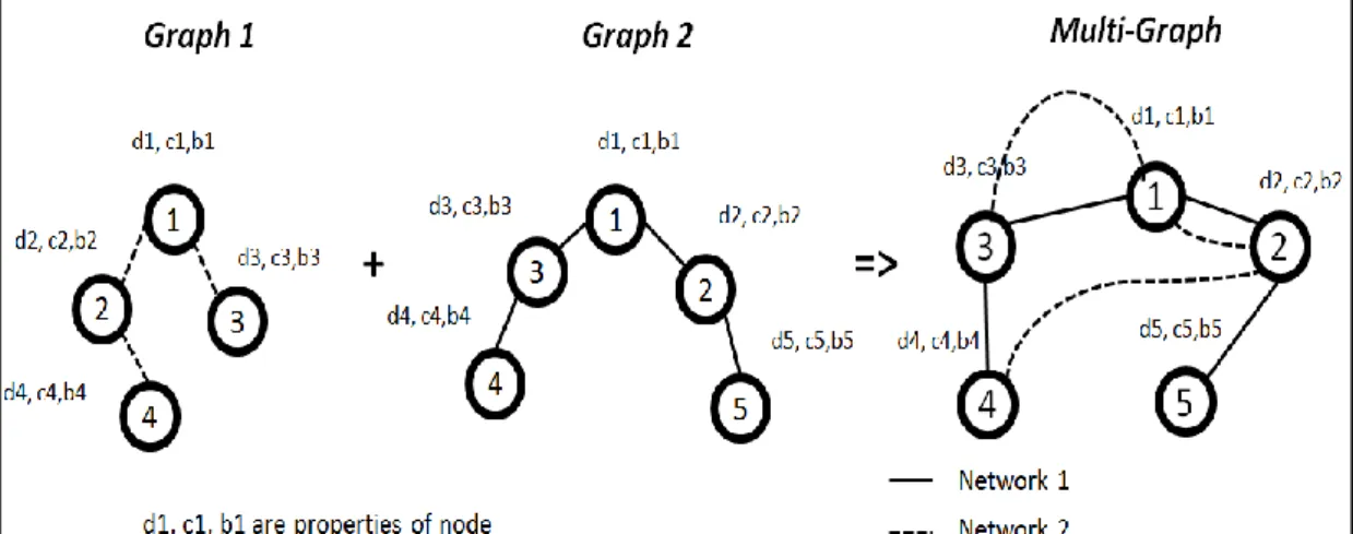 Figure  ‎ 4.5 Merging multiple network graphs in one Multi-Network graph 
