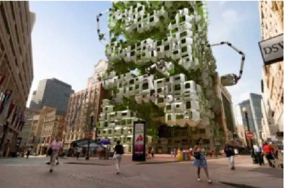 Figure 8 Concept de fermes verticales robotisées urbaines - Boston Höweler + Yoon (Housley, 2009) 