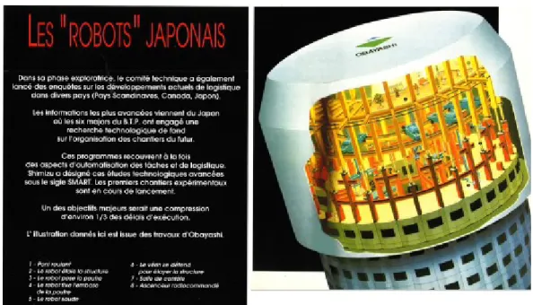 Figure 25 Les robots japonais. Extrait du journal d'entreprise InterDumez, Section Qualité Innovation,  1993.