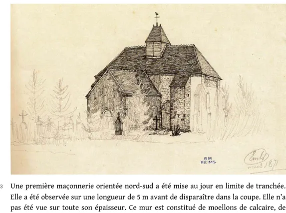 Fig. 13 – Dessin de l’église par É. Gastebois (1871), Reims, B. M. 73-003, CXIII 2901.