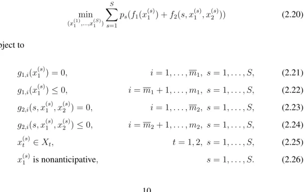 Figure 2.1 shows a tree which has three stages with Root at the first stage. Then from stage one to stage two, there are three realizations which generate nodes 2, 3 and 4