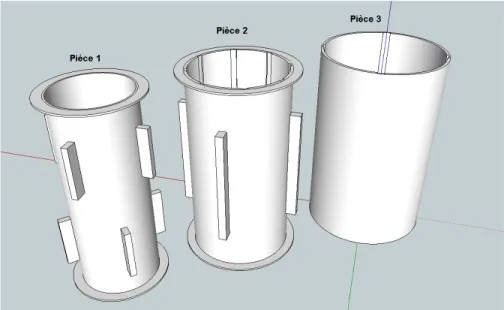 Figure 5.1 – Dessin tridimensionnel du support de l’antenne Tx/8Rx à imprimer