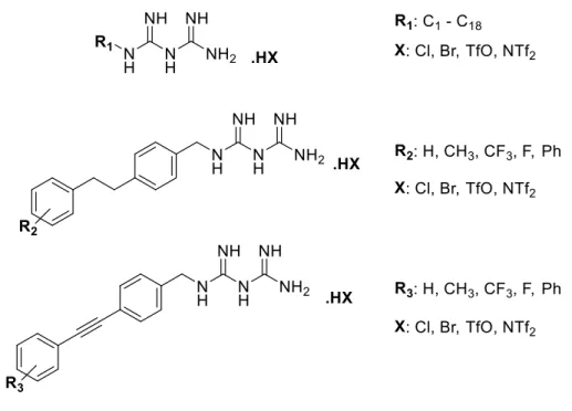 Figure 6.  Structures générales des composés biguanides synthétisés. 