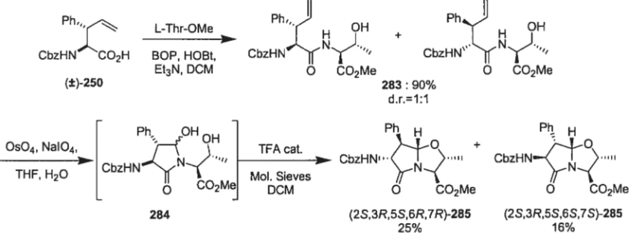 FIGURE 9 Previously reviewed examples of4-thia- and 5-oxa-indolizidinone amino carboxylates 267 and 286 and general structure of 5-thia-indolizïdinone amino acid 287