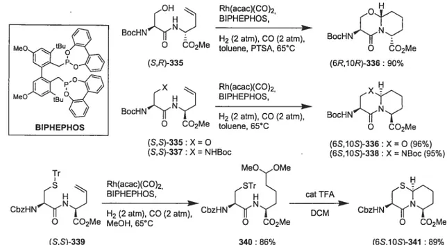 FIGURE 12 Previously reviewed examples of 5-aza- and 6-oxa- 6-oxa-pyrroloazepinone amino carboxylates 342 and 343 and general structure of  5-aza-pyrroloazepin-2-one amino acid 344.