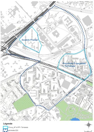 Figure 1 : Terrain d’enquête à Nanterre, aux abords de la  gare de Nanterre Université 
