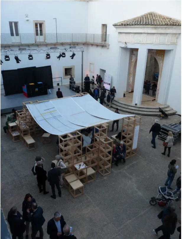 Figure 3. Structure de l’Open Design School lors de l’exposition Fucina Madre (cliché : auteur, avril 2018).