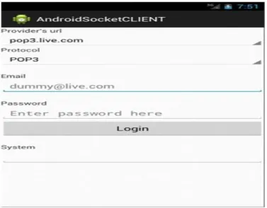 Fig. 2. User interface of Android device