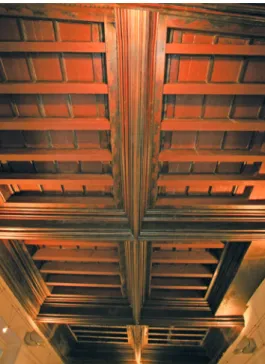 Fig. 17. Lagrasse (Aude), Maison du patri- patri-moine ;  plafond  à  caissons  du   rez-de-chaussée
