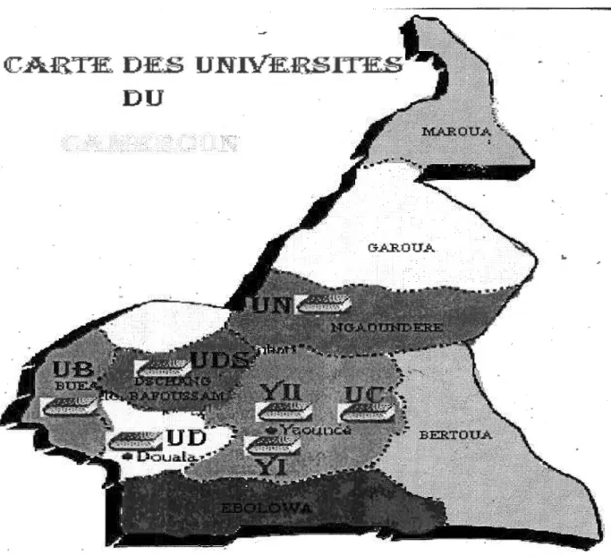 Figure  1 :  répartition des universités camerounaises 