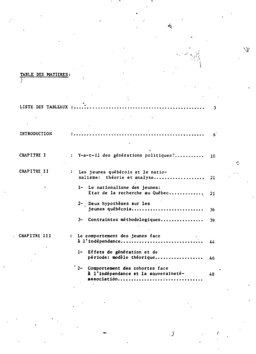 TABLE  DES  MATIERES: 