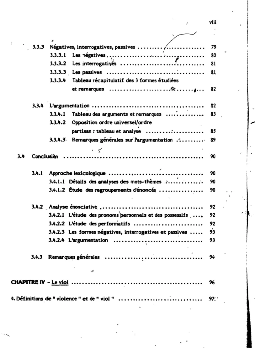 Tableau récapitulatif  des  3  formes  étudiées 