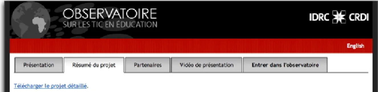 Figure 3 : Résumé du projet