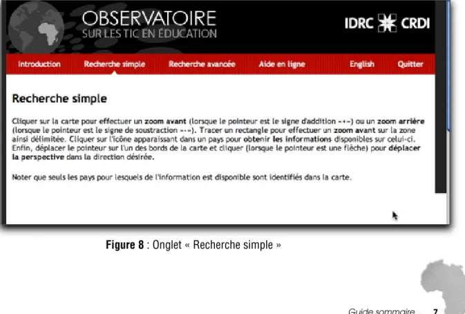 Figure 8 : Onglet « Recherche simple »