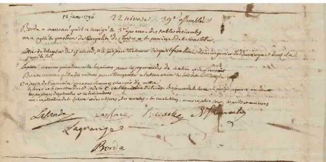 Figure 1 - Procès-verbal du 12 janvier 1796 