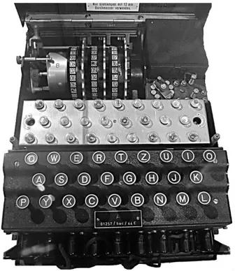 Fig. 7. Vue ouverte de la machine Enigma. Photographie P. Guillot. 