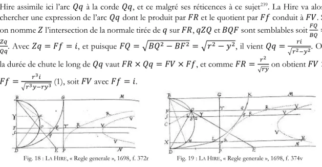 Fig. 18 : L A  H IRE , « Regle generale », 1698, f. 372r  Fig. 19 : L A  H IRE , « Regle generale », 1698, f