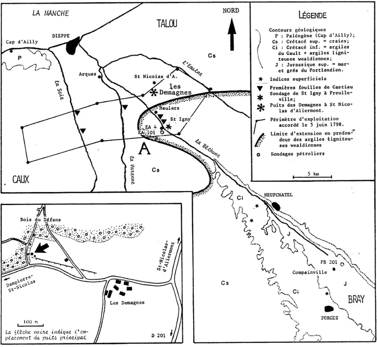 Fig. 2 - Carte de la région prospectée par Castiau. 
