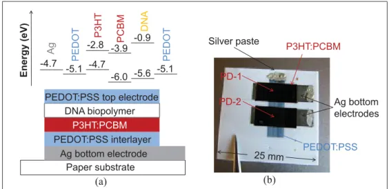 Figure 0.5 Multilayer disposable photodetector on a paper substrate Aga et al. (2014)