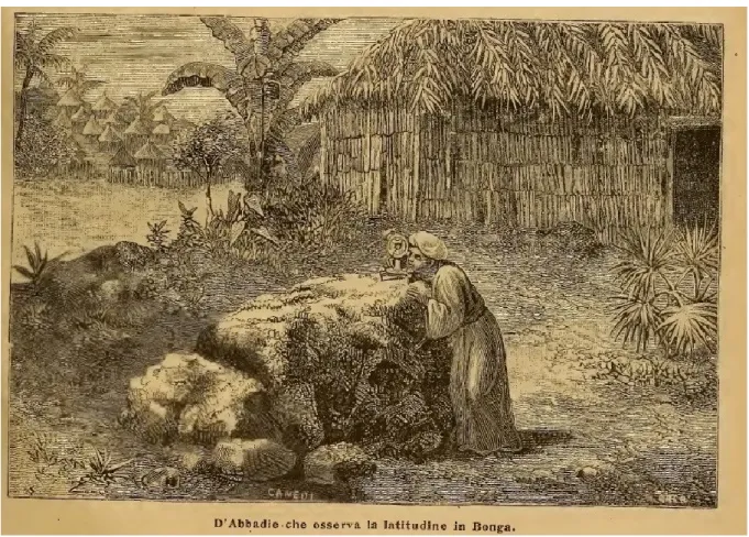 Figure 2 - Antoine d'Abbadie observant la latitude à Bonga (Ethiopie) 3