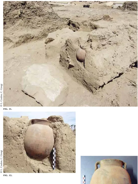 fig. 11-13.  Vase intact (5581.01) pris dans la maçonnerie  de l’atelier, découvert lors du démontage de la structure  (2009)