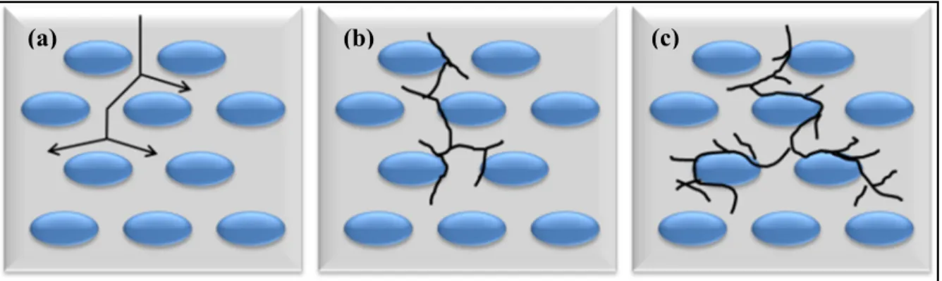Figure 1-5: Effect of nanoparticles on the flow of electrical charge carriers in  nanocomposites 
