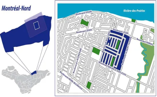 Figure 3.3 Carte du nord-est de Montréal-Nord 