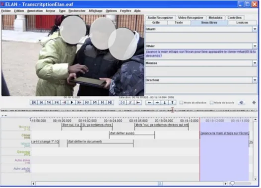 Figure 2 • Capture d’écran du logiciel ELAN