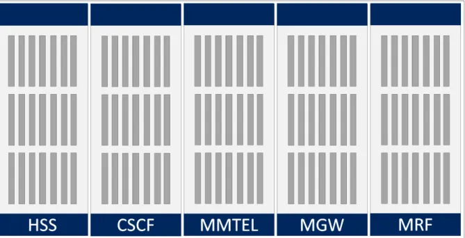 Figure 1.2 A possible current IMS deployment on server racks  Taken from (Potvin et al., 2015a) 