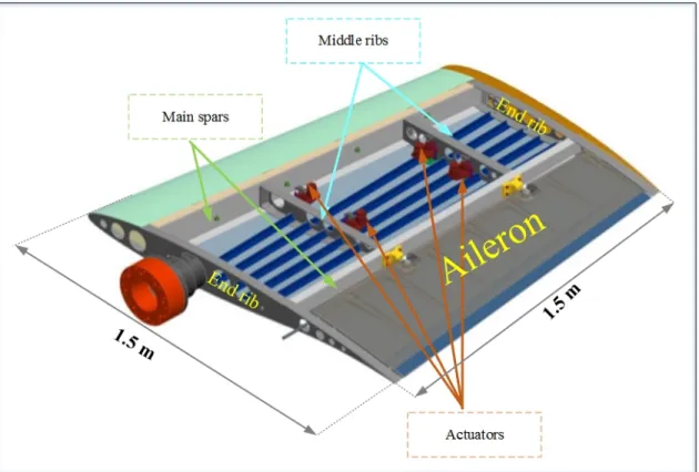 Figure 2.1 presents the wing-tip model dimensions and its internal structure.  