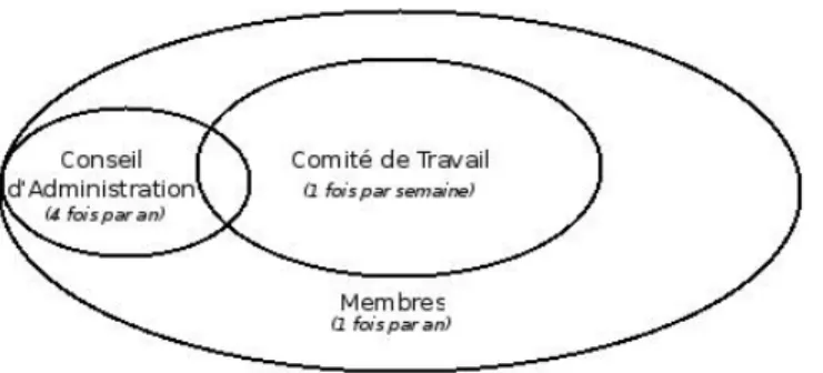 Figure 3 : La structure organisationnelle de TicOBNL en 2005 