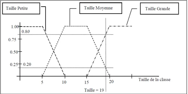 Figure 1.7 Fuzzy variable Size - Extracted from (Alikacem and Sahraoui, 2006) 