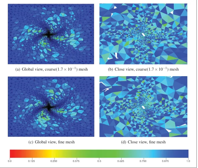 Figure 4.17 Large motion problem: q chg ﬁeld at t = 0.5 moved by MSA-PSM.