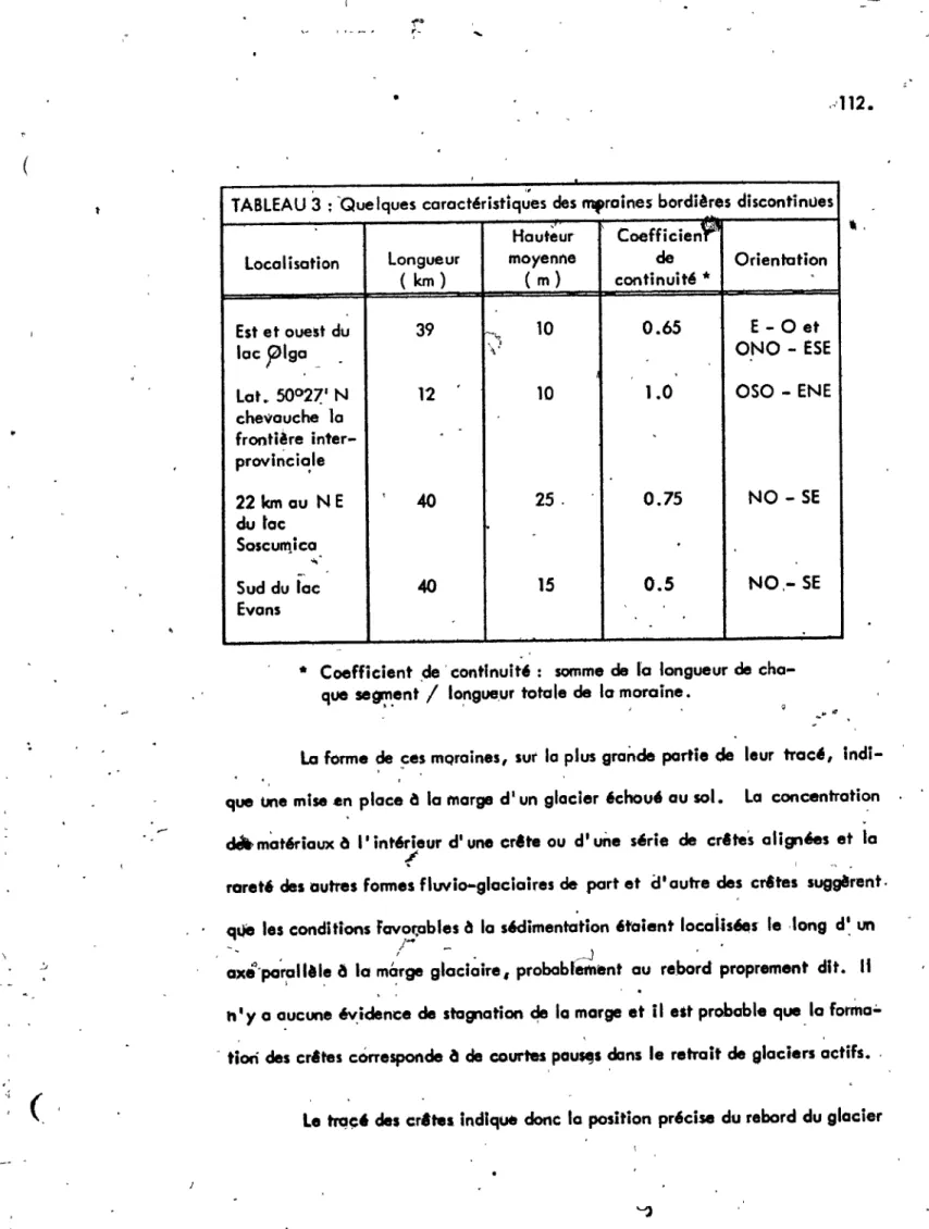 TABLEAU  3 ;  'Quelques  caractéristiq~es  des  tTIfroines  bordières discontinùes  Hautèur  Coefficien?&#34; 