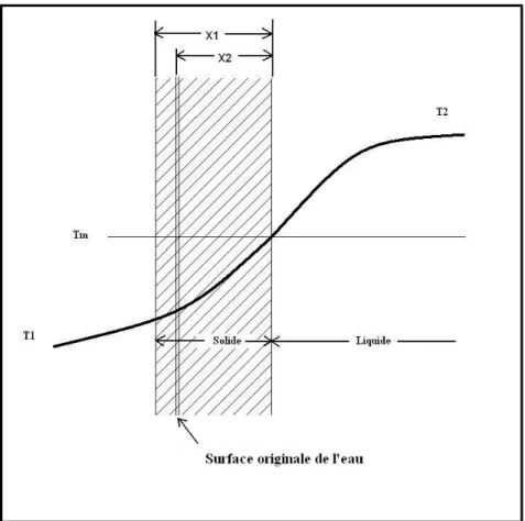 Figure 3.3 Schéma de  la solidification de l’eau avec variation de la densité 