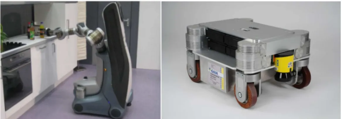 Figure 2.1: The Care-O-bot-3 service robot in [RCF + 09] employs a pseudo omni- omni-directional mobile structure.