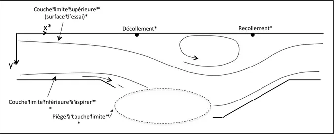Figure 2.6 Vue en coupe de l'écoulement souhaité dans le canal d'essai 