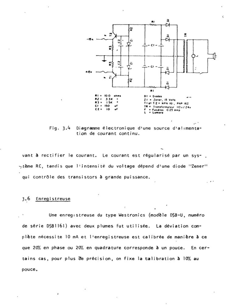 Fig.  3.4  Diagramme  électronique  d'une  source  d'alimenta- d'alimenta-tion  de  courant  continu