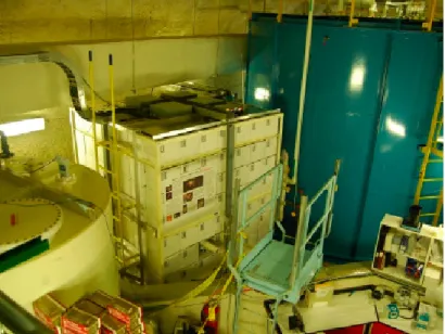 Figure 2.9 – Montage de PICASSO, dans le laboratoire souterrain, avec le blindage d’eau le recouvrant.