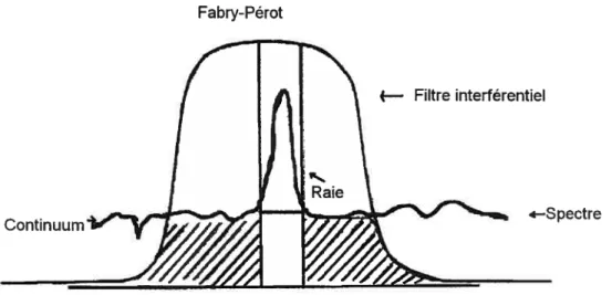 FIGuRE 1.3 — Schéma de ta bande passante du fittre inteTJérentiet et de t’interféromtre FF (Amraml99l).