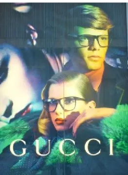 Figure 1.5: Gucci Advertisement, rue Bleury, the Plateau, Montreal (photos: Chelsea Woodhouse spring 2012)