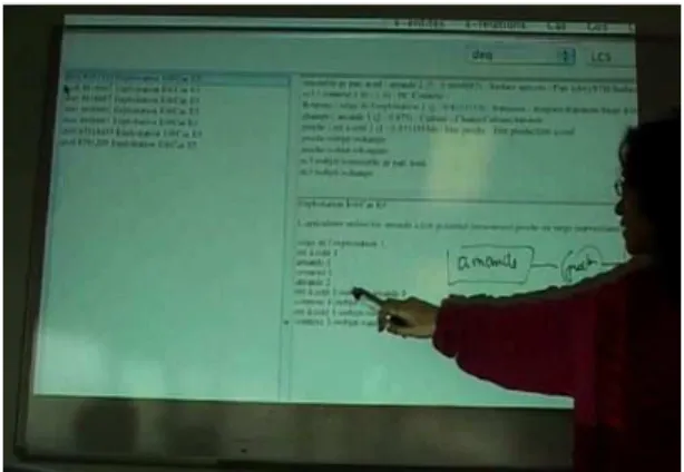 Figure 2. Séance 2005 - visualisation sur écran blanc des cas cible et source appariés par le logiciel ROSA
