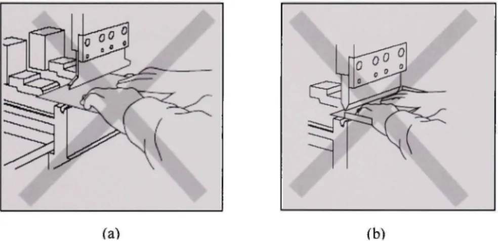 Figure 1.1 0 Ris k of hand injury in cases involving working with small pieces or trays  using press-brakes